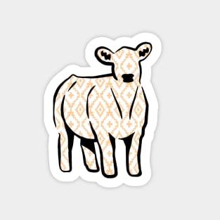 Rustic Yellow Aztec Cow Silhouette  - NOT FOR RESALE WITHOUT PERMISSION Sticker
